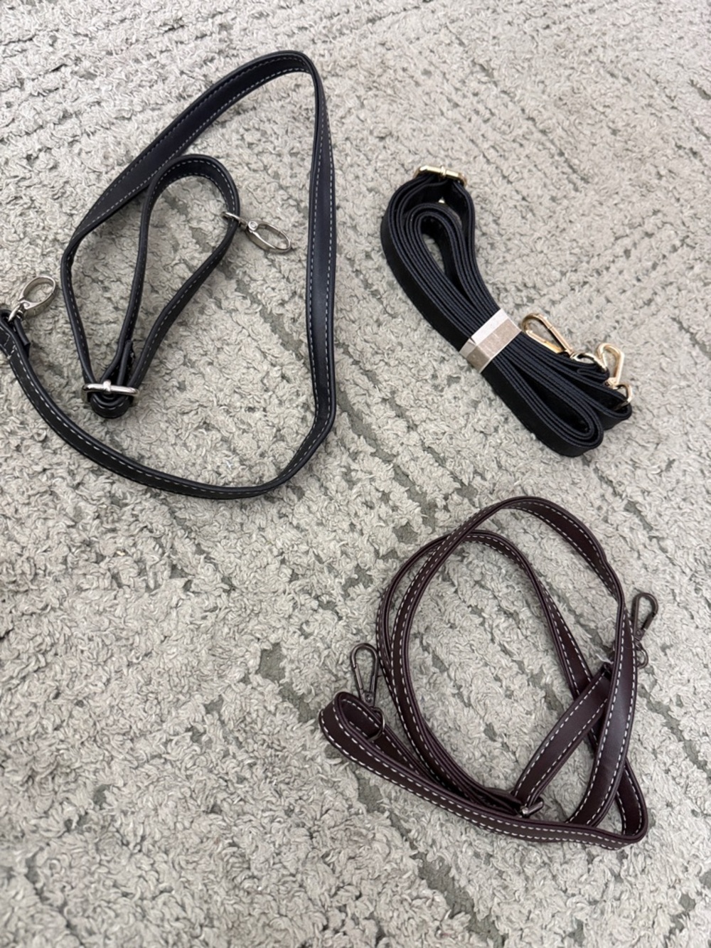 Adjustable Crossbody & Shoulder Straps Set - Black and Brown
